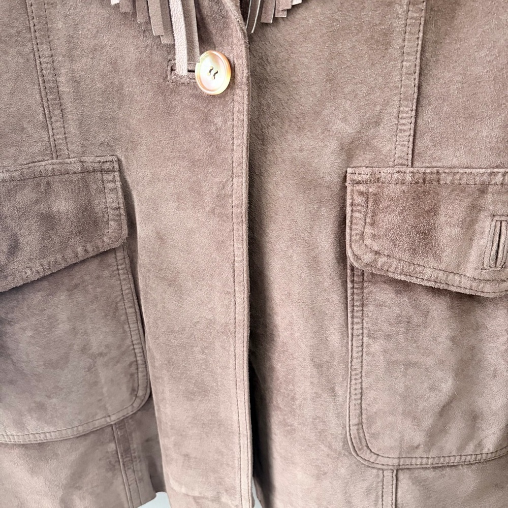 Vintage TOGETHER! Brown Suede Fringe Coat - Picture 3 of 10